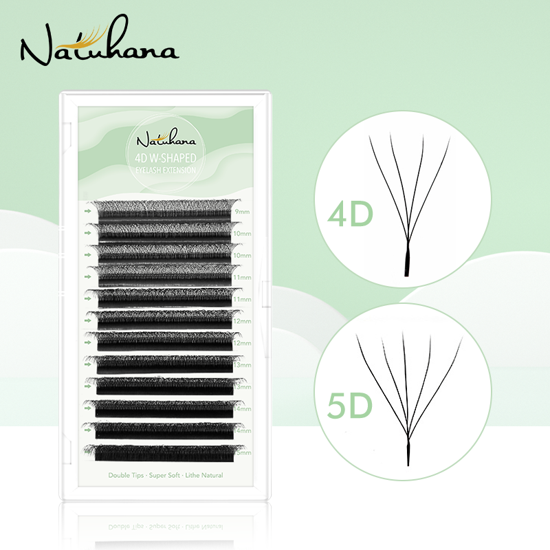 NATUHANA W-Shaped 4D 5D Volume - огляд і ціна Eyelash Extension Human Hair