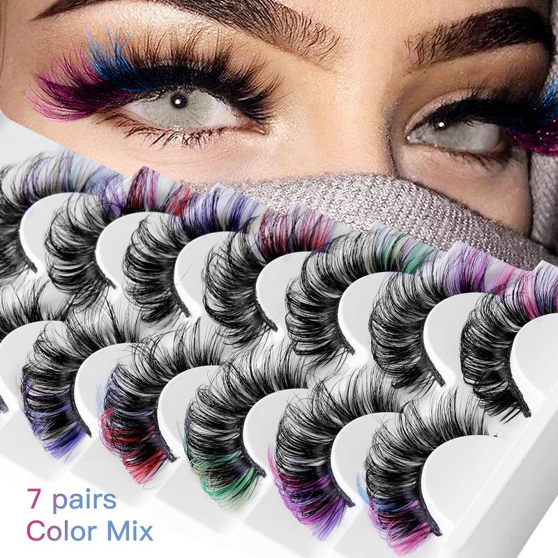 7 Pairs Colorful False Eyelash - огляд і ціна Eyelash Extension Volume Lashes
