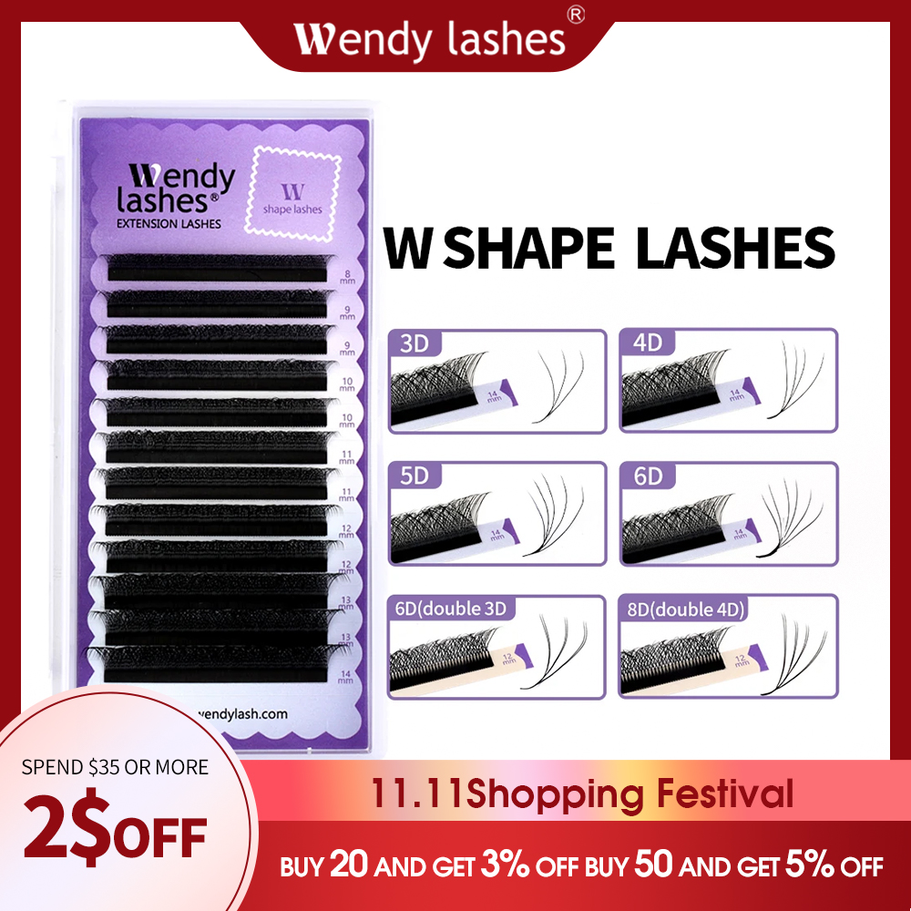 Wendy Lashes W Shape Bloom 3D/ - огляд і ціна Eyelash Extension Human Hair