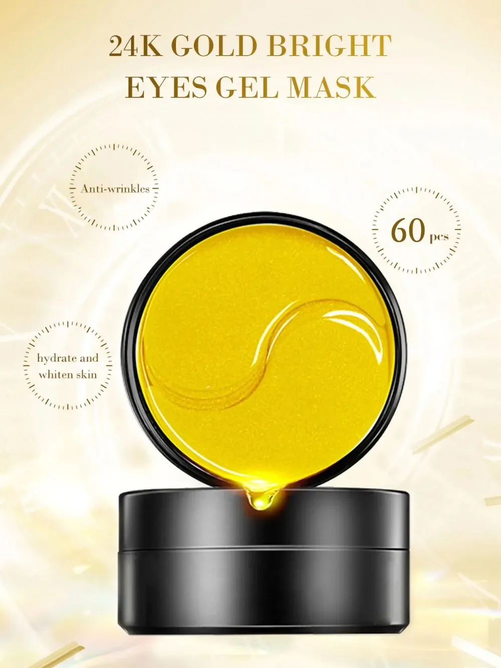 60pcs Golden Moisturizing Eye  - огляд і ціна Eye Pad Collagen