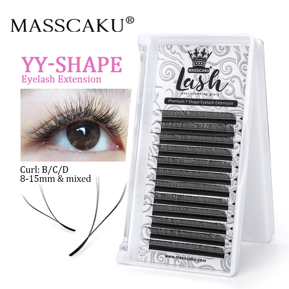 Hot Selling Masscaku YY Shape  - огляд і ціна Eyelash Extension Human Hair