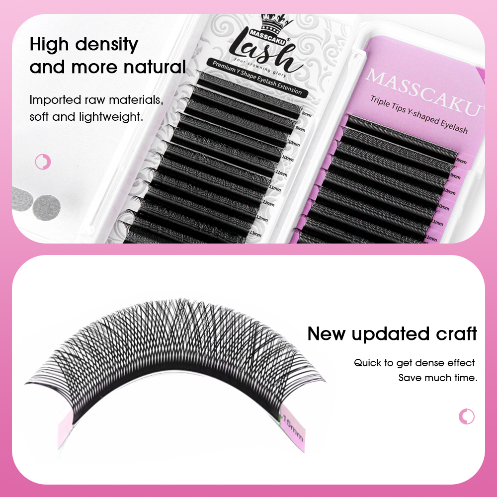 Hot Selling Masscaku YY Shape  - огляд і ціна Eyelash Extension Human Hair