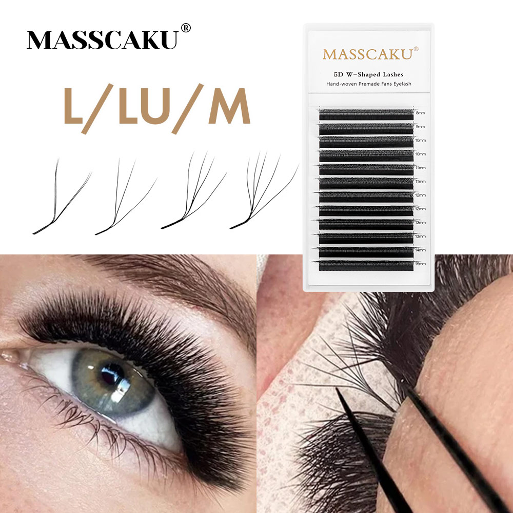 MASSCAKU YY/3D/4D/5D/6D W Shap - огляд і ціна Eyelash Extension Human Hair