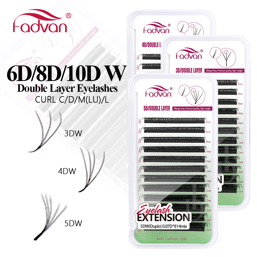 FADVAN W Shape Double Layer Ey - огляд і ціна Eyelash Extension Human Hair