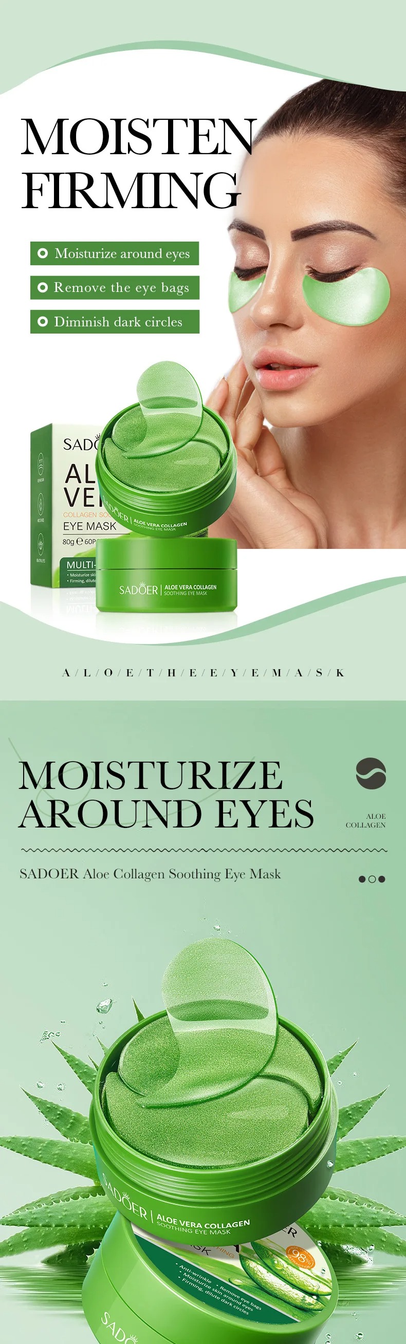 60pcs Aloe Vera Collagen Eye M - огляд і ціна Eye Pad Collagen