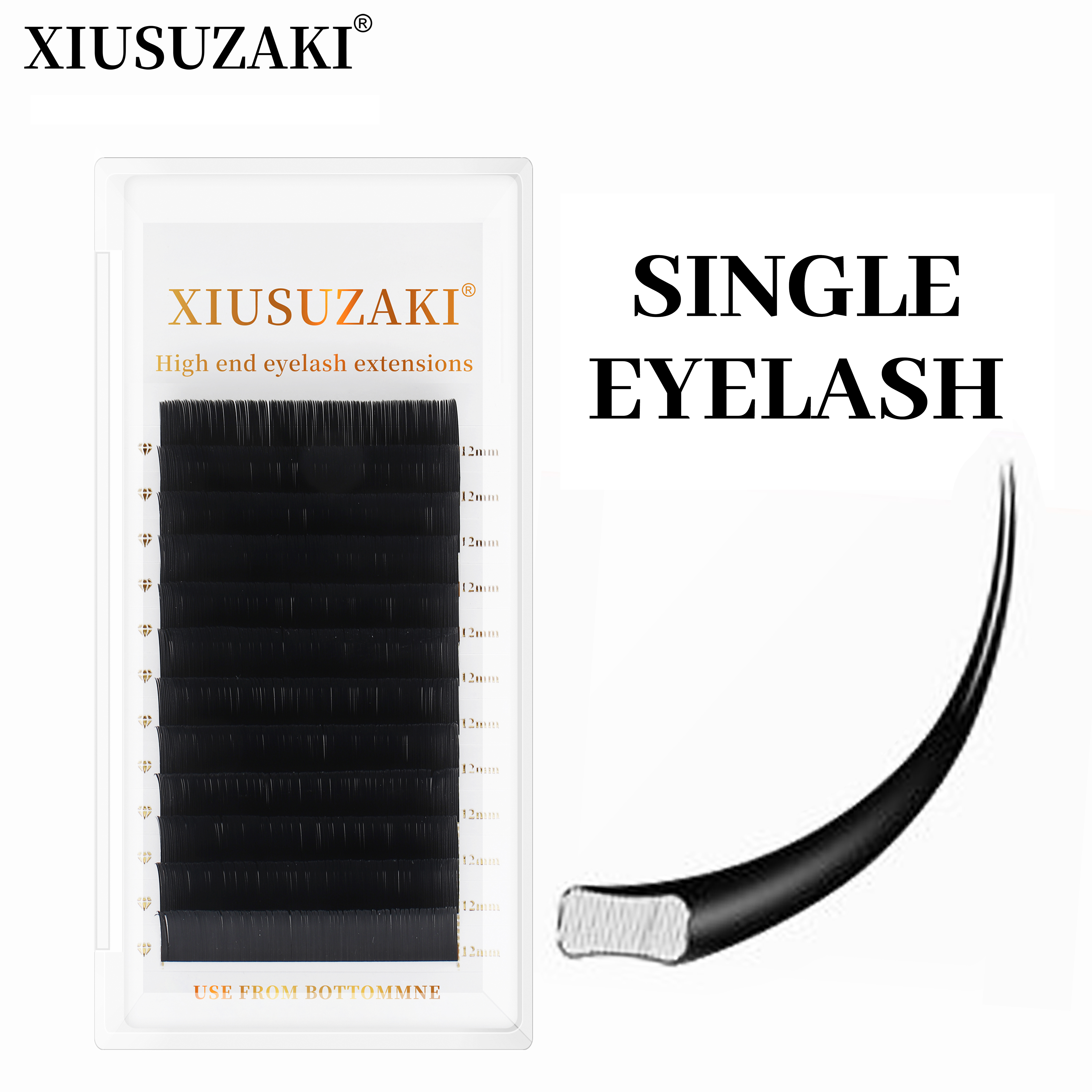 XIUSUZAKI Flat Ellipse Eyelash - огляд і ціна Eyelash Extension Human Hair