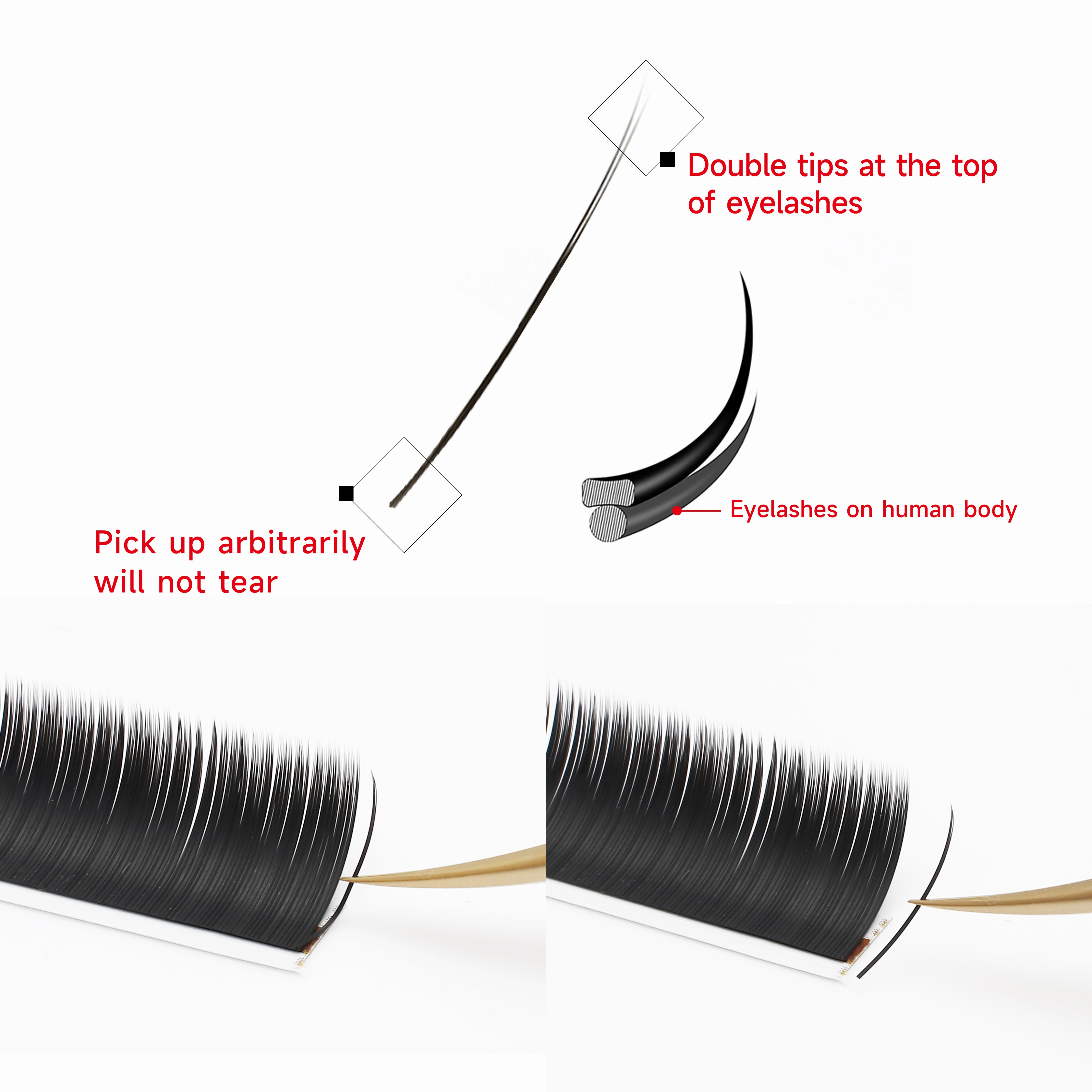 XIUSUZAKI Flat Ellipse Eyelash - огляд і ціна Eyelash Extension Human Hair