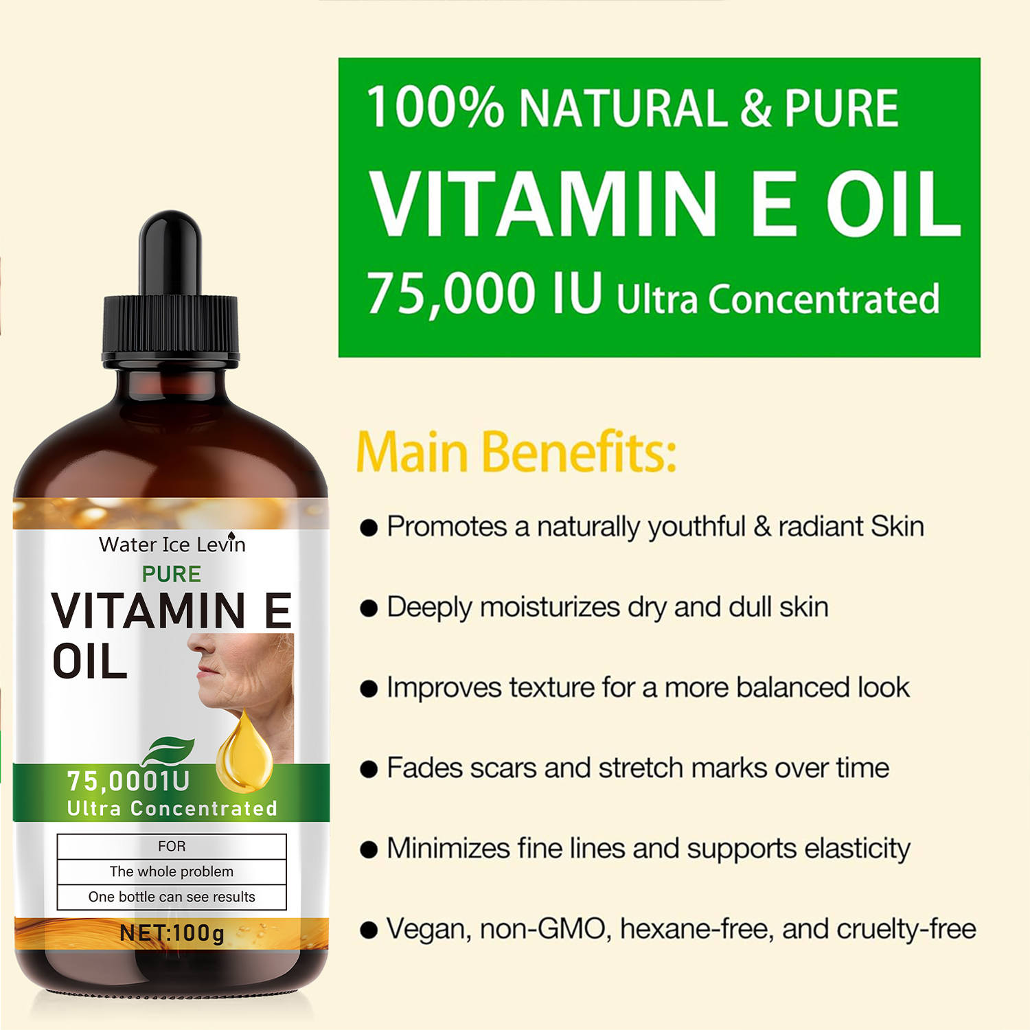 100ml Natural Vitamin E Essent - огляд і ціна Eyelash Extension Human Hair